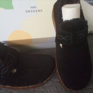 Earth Origins Suede Fur Lined Slip On Shoe